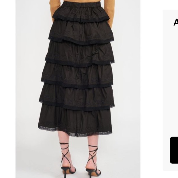 EN SAISON Women's Black Louis Midi Skirt - Picture 4 of 13